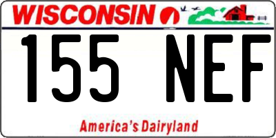 WI license plate 155NEF