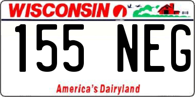 WI license plate 155NEG