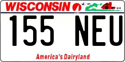 WI license plate 155NEU