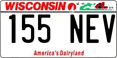 WI license plate 155NEV