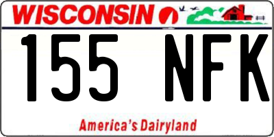 WI license plate 155NFK