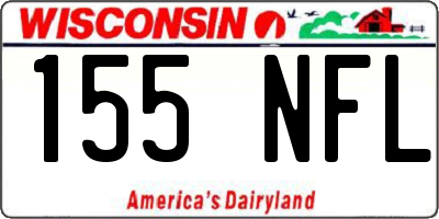 WI license plate 155NFL