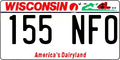WI license plate 155NFO