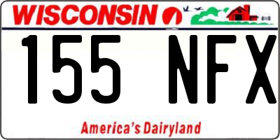 WI license plate 155NFX