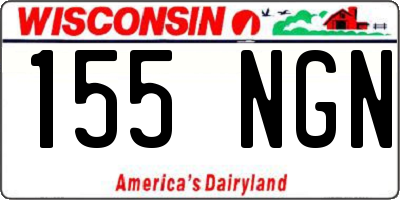 WI license plate 155NGN