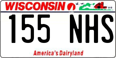 WI license plate 155NHS