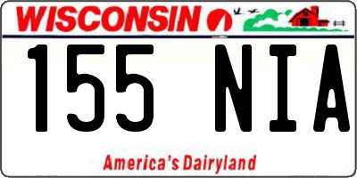 WI license plate 155NIA