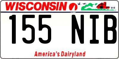 WI license plate 155NIB