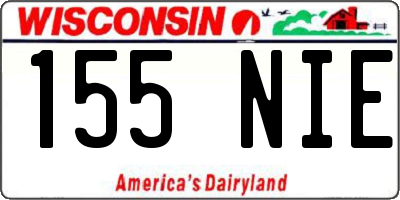 WI license plate 155NIE