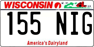 WI license plate 155NIG