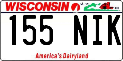 WI license plate 155NIK