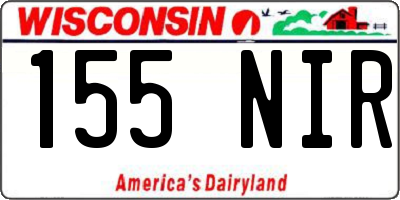 WI license plate 155NIR