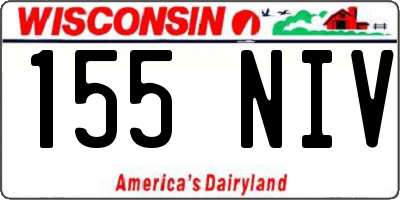 WI license plate 155NIV