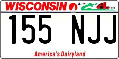 WI license plate 155NJJ
