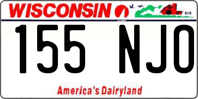 WI license plate 155NJO