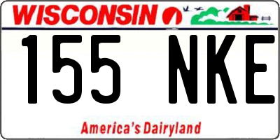 WI license plate 155NKE