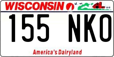 WI license plate 155NKO