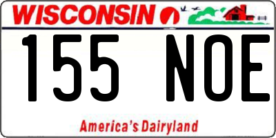 WI license plate 155NOE