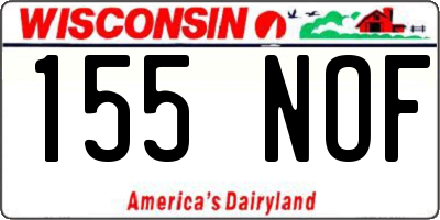 WI license plate 155NOF