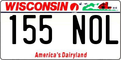 WI license plate 155NOL