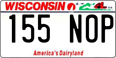 WI license plate 155NOP