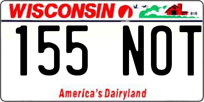 WI license plate 155NOT