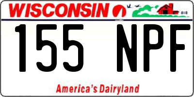 WI license plate 155NPF