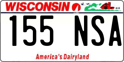 WI license plate 155NSA