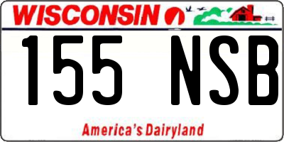 WI license plate 155NSB