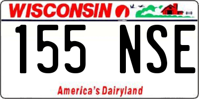 WI license plate 155NSE