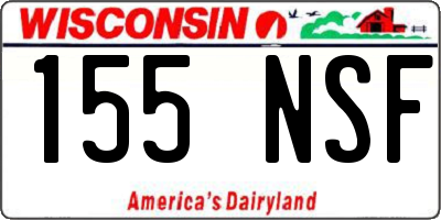 WI license plate 155NSF