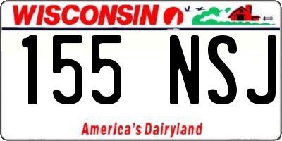 WI license plate 155NSJ