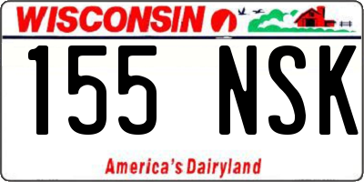 WI license plate 155NSK