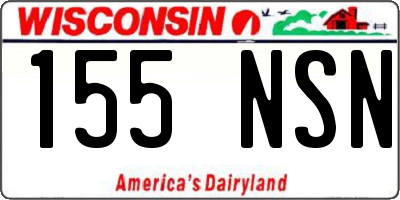WI license plate 155NSN