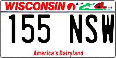 WI license plate 155NSW