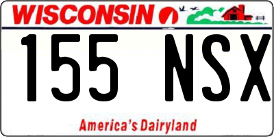 WI license plate 155NSX