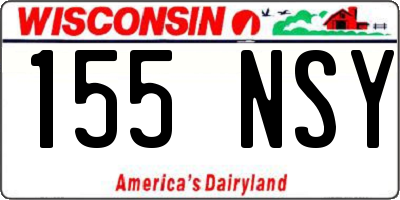 WI license plate 155NSY