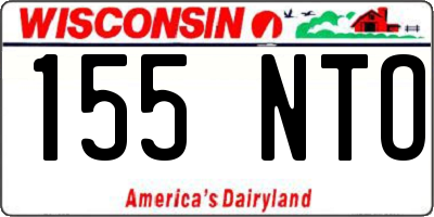 WI license plate 155NTO