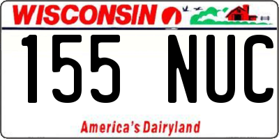 WI license plate 155NUC