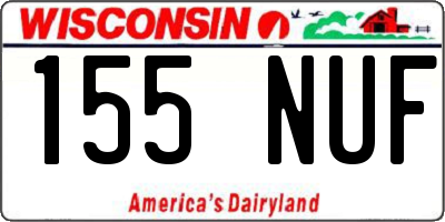 WI license plate 155NUF
