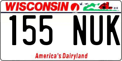 WI license plate 155NUK