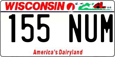 WI license plate 155NUM