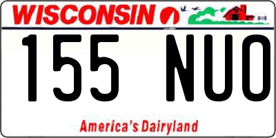WI license plate 155NUO