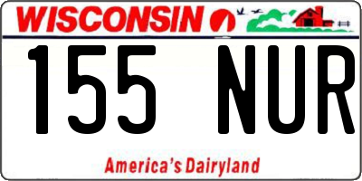 WI license plate 155NUR