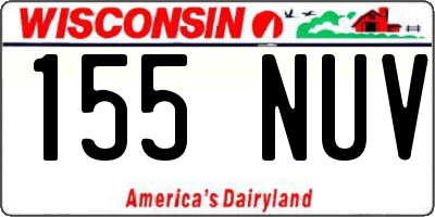 WI license plate 155NUV