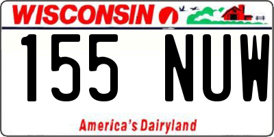 WI license plate 155NUW