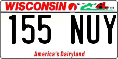 WI license plate 155NUY