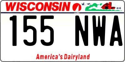WI license plate 155NWA
