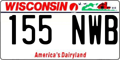 WI license plate 155NWB