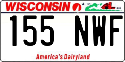 WI license plate 155NWF